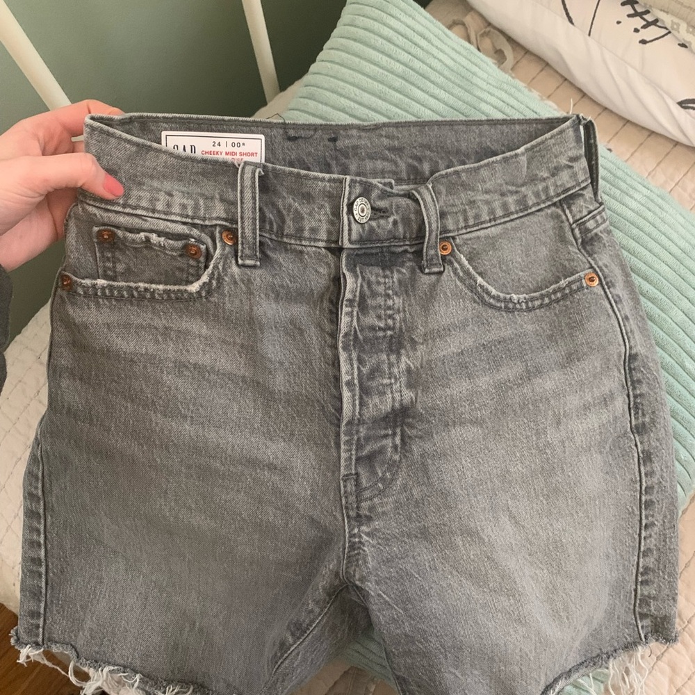 Gap High-Waisted Gray Denim Shorts
